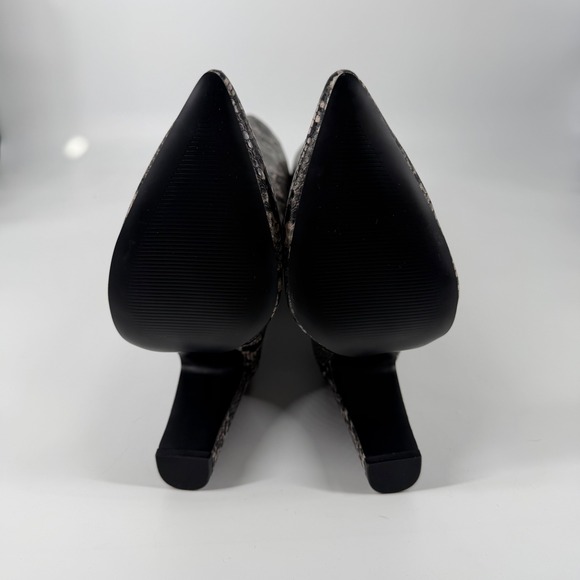 New Steve Madden Rouge Snakeskin Knee High Block Heel Boots Grey Black Women 11M - Picture 9 of 9
